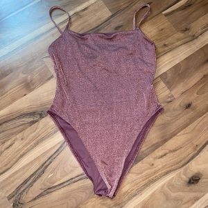 Burgundy sparkle Vitamin A swimwear one piece size 12 D (XL)